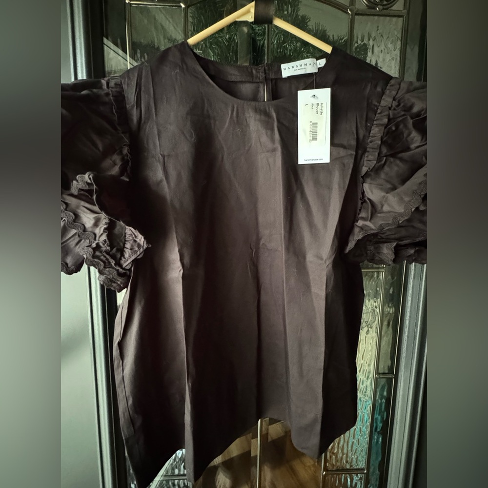 Harshman Elegant Juliette Black Puff Sleeve Top